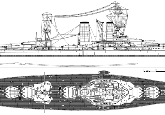 Корабль HMS Canada [Battleship] (1915) - чертежи, габариты, рисунки